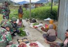 Satgas Yonif 711/Raksatama Borong Hasil Tani Warga Distrik Bomomani